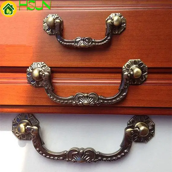 

2.5'' 3.75'' 5'' Dresser Pull Drawer Pulls Handles Drop Pulls / Antique Bronze Handles Kitchen Cabinet Handle Knobs Vintage