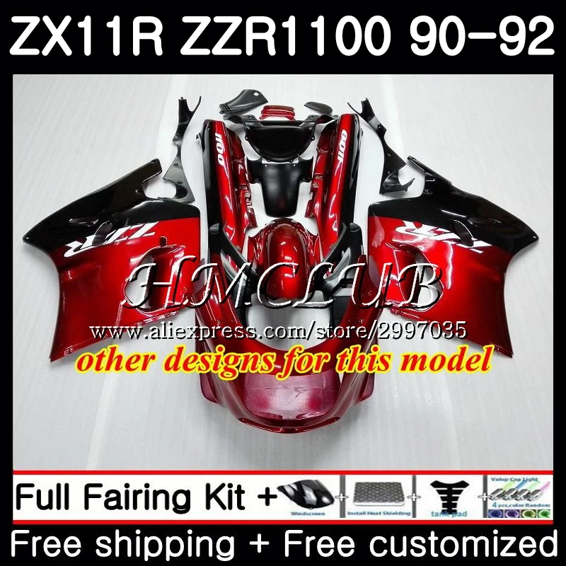 Корпус темно синий Лидер продаж для KAWASAKI NINJA ZX 11R ZZR1100 1990 1991 1992 50HC.7 ZZR 1100 ZX11 R 11 ZX11R 90 91