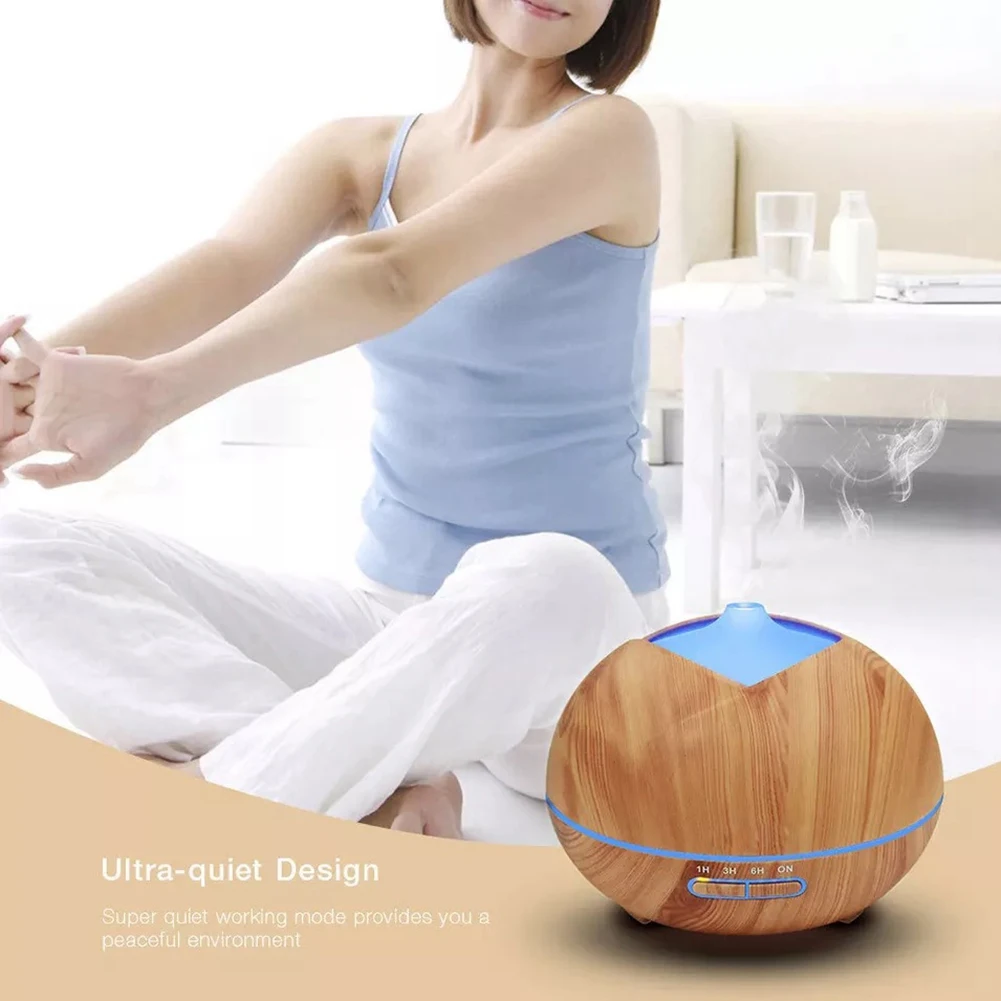

400Ml Aromatherapy Essential Oil Aroma Diffuser With Wood Grain Aromatherapy Diffuser 7 Color Led Lights For Home Mist Maker
