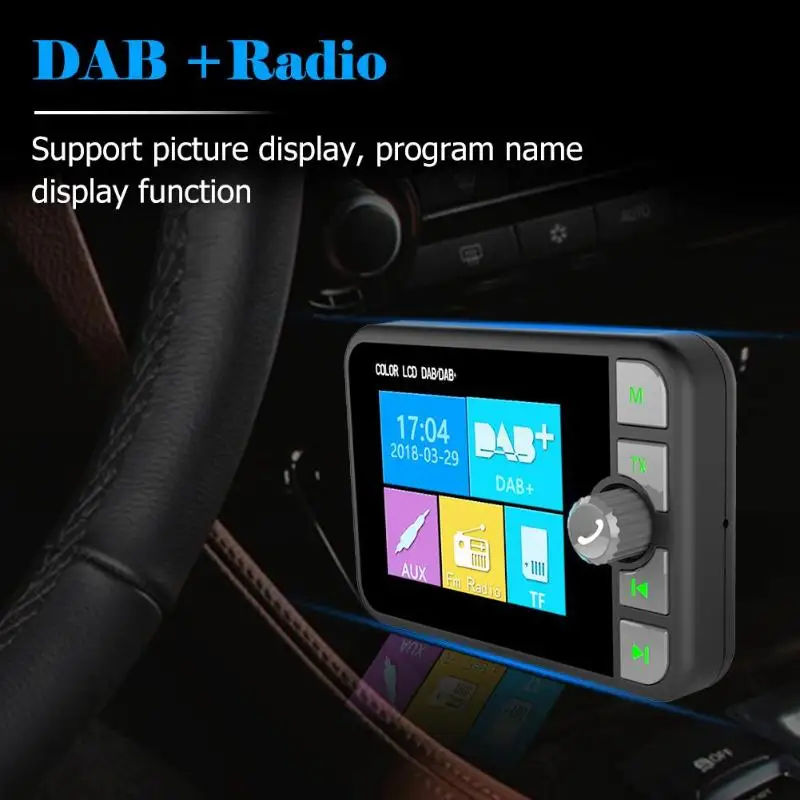 C6 2,4 дюймов Цвет ЖК дисплей автомобиля DAB радио ресивер FM-передатчик Bluetooth Handsfree