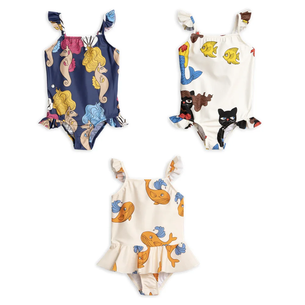 

Kids Swimwear Clothes 2019 Mini R Brand Summer Girls Whale Print Beach Swimsuits Baby Children Boys Lovely Clothing Suits