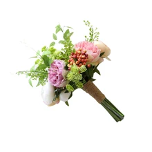 1 букет свадебного букета Моделирование Цветок ягодный Искусственный Пион фестиваль свадьбы невесты держа цветок фото реквизит