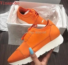 Fashion luxury Designer Mixed Colors Sneaker Man Woman Casual Shoes Genuine Leather Mesh pointed toe Race Runner Shoes Outdoors