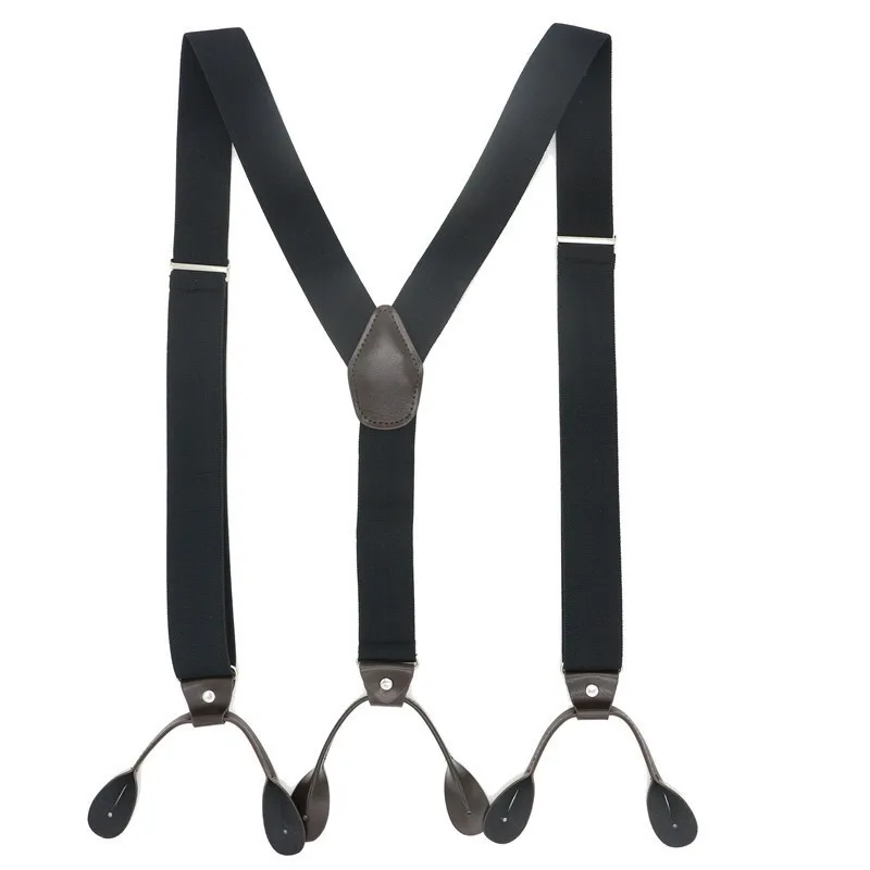 

6 Buttons Suspenders Man/women Fashion Braces Adjustable PU Leather Suspenders Bretelles Y-Back Ligas Tirantes 3.5*120cm