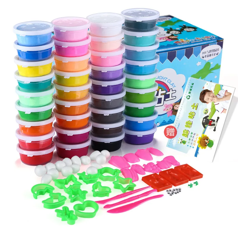 

24 36 colors Ultra-Light Clay Boxed Set play Dough Children Manual DIY Toys games Color modeling clay slime