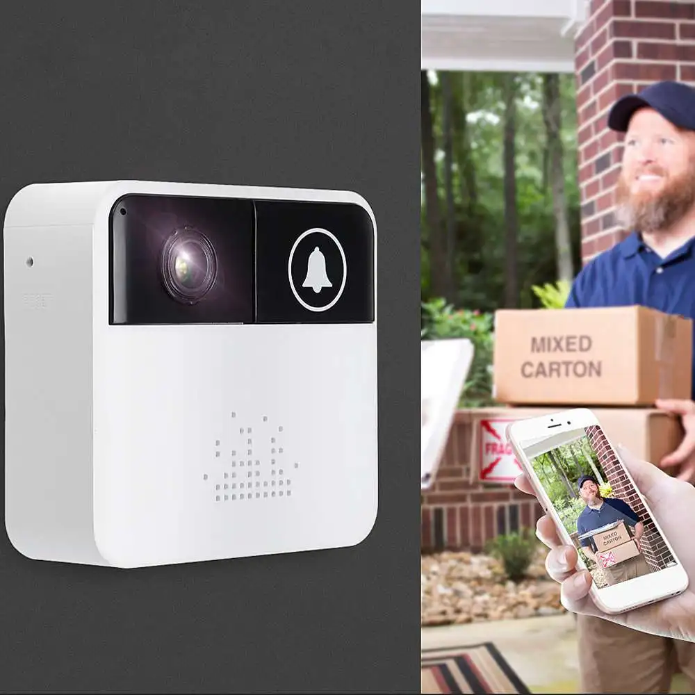 

Wireless WiFi Intercom Smart HD 720P Video DoorBell Camera Voice Intercom IOS/Android Phone Remote Monitoring Home Ring Bell