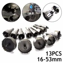 High Quality 13Pcs Carbide Tip TCT Drill Bit Hole Saw Set 16-53mm for Stainless Steel Metal Alloy Cutting Tools Hole Saw Cutter