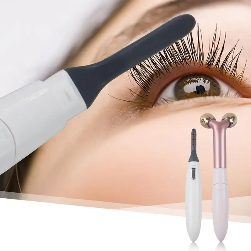 2 in 1 Electric Heated Eyelash Curler 3D Face Slimming Roller Eye