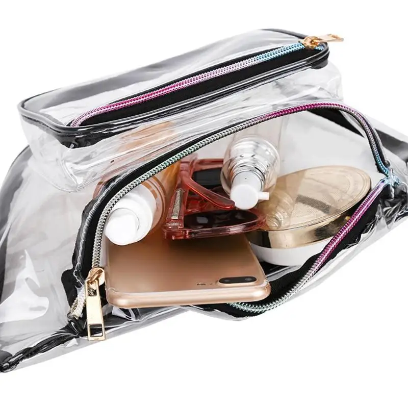 Прозрачный ПВХ Сумки на пояс Для женщин девушки сумка в стиле casual Fanny Pack Грудь