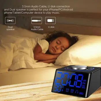 

Digital Display Thermometer Humidity clock Colorful LCD Alarm Calendar Weather