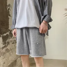 Новые летние шорты Для мужчин одноцветное Цвет Прямые повседневные шорты человек уличная тенденция дикий хип-хоп свободные шорты Для мужчин s Костюмы M-2XL