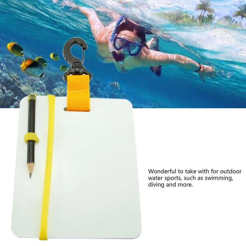 

Swimming Wordpad Gear Board Scuba Diving Underwater Writing Slate with Snap Clip/Pencil Water Sport Accessories