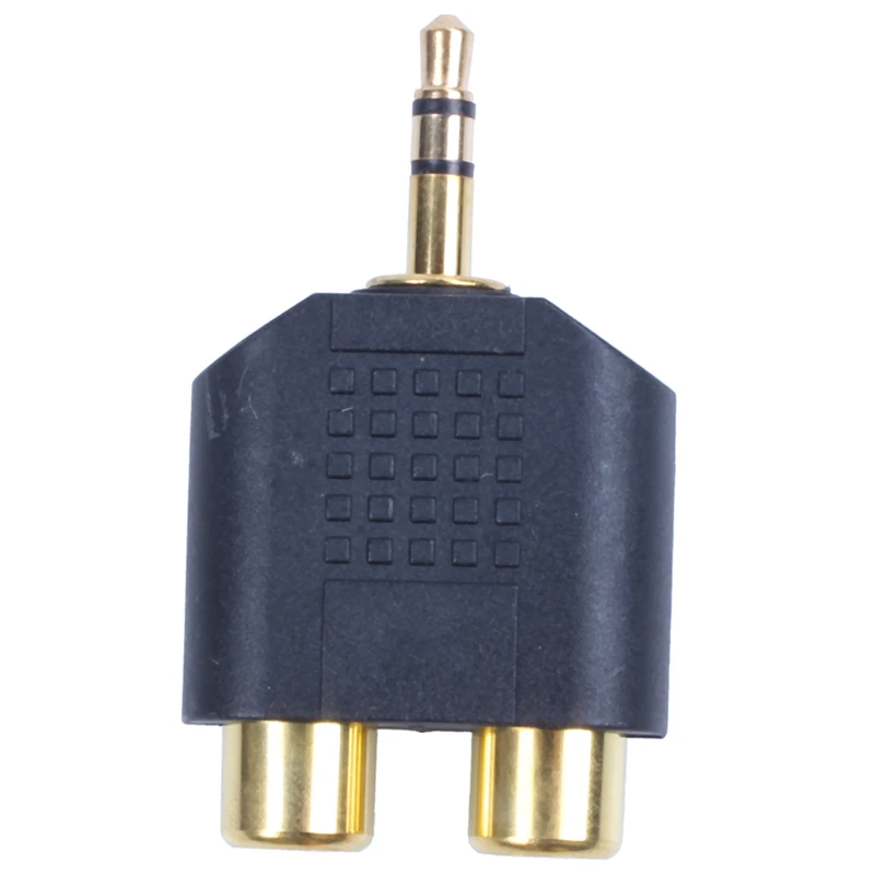 Новый 1/8 &quot3 5 мм разъем на 2 адаптер RCA Y сплиттер стерео мужской 2x женский золотой