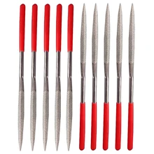 Shina 10pcs 5x180mm Round Diamond Grit File Set Sharpening  For Wood Metal Plastic