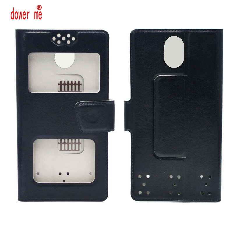 

dower me Double window Flip PU Leather Case Cover For Ergo B502 Basic Dual Sim Smart Phone In Stock N3