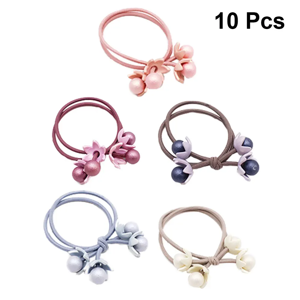 10pcs Hair Ties Candy Color Elastic Stretch Bowknot Hair Ring Hair Accessories Hair Rope Ponytail Holders for Girls Ladies Women