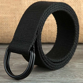 

New Fashion Unisex Men Women Canvas Belt Metal Ring Buckle Woven Military Army Tactical Combat D02929