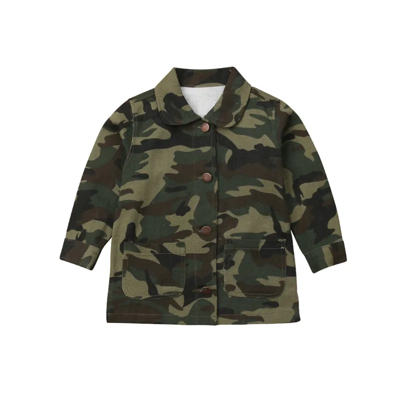 Fashion Girls Camouflage Jacket Spring Autumn Outerwear Coat Back Letters Print Baby Kids Tops Outfits Age 2 3 4 5 6 7 8 Years | Детская