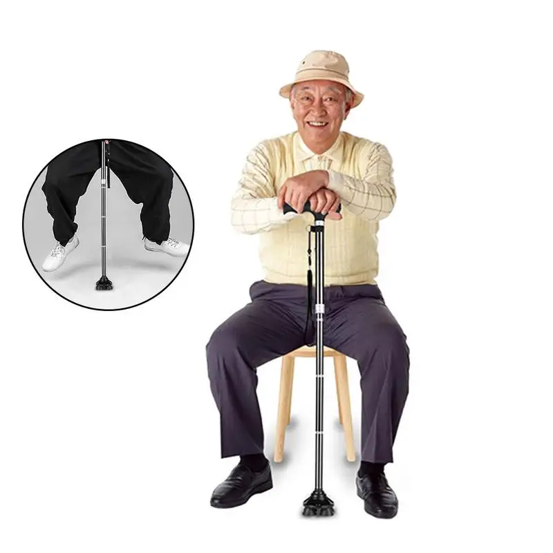 Lighted Walking Stick For Elderly Magic Cane Folding LED Light Safety