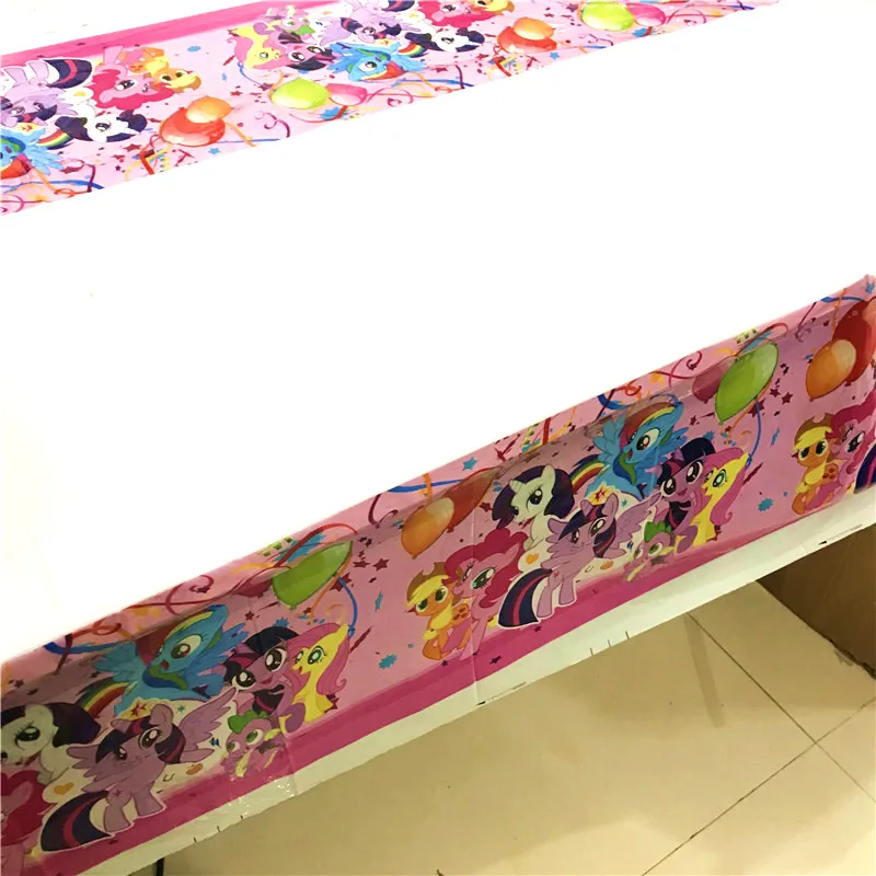 Горячая Распродажа 1 шт 108*180 см My Little Pony детский день рождения, день рождение мальчика вечерние одноразовые скатерти для душа для малышей