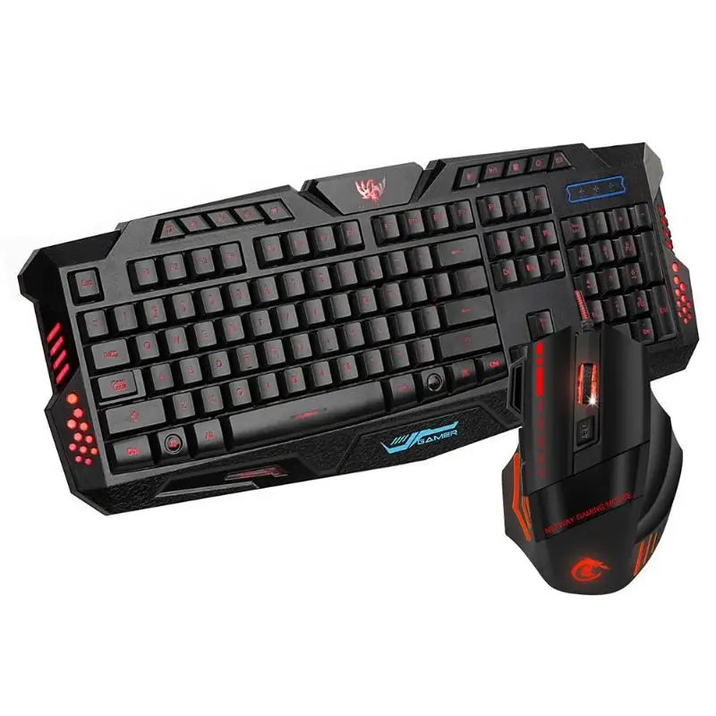 

HXSJ J20 Keyboard Gaming Keyboard Mouse Combo Keys Anti-ghosting Adjustable DPI Mouse USB Receiver Adapter Mouse Mat
