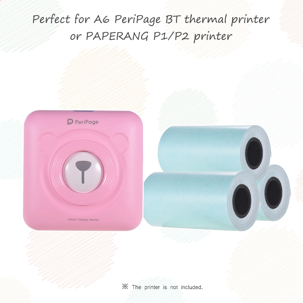 3 Rolls Printable Sticker Paper Roll Direct Thermal Paper Self-adhesive 57*30mm for PeriPage A6 Thermal Printer PAPERANG P1/P2
