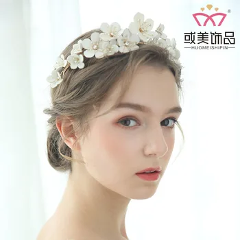 

NPASON Fashion Women Tiaras for Bridal G4147 Bride An Crown Garland Headwear Wedding Manual Headwear Princess An Crown Hair Hoop