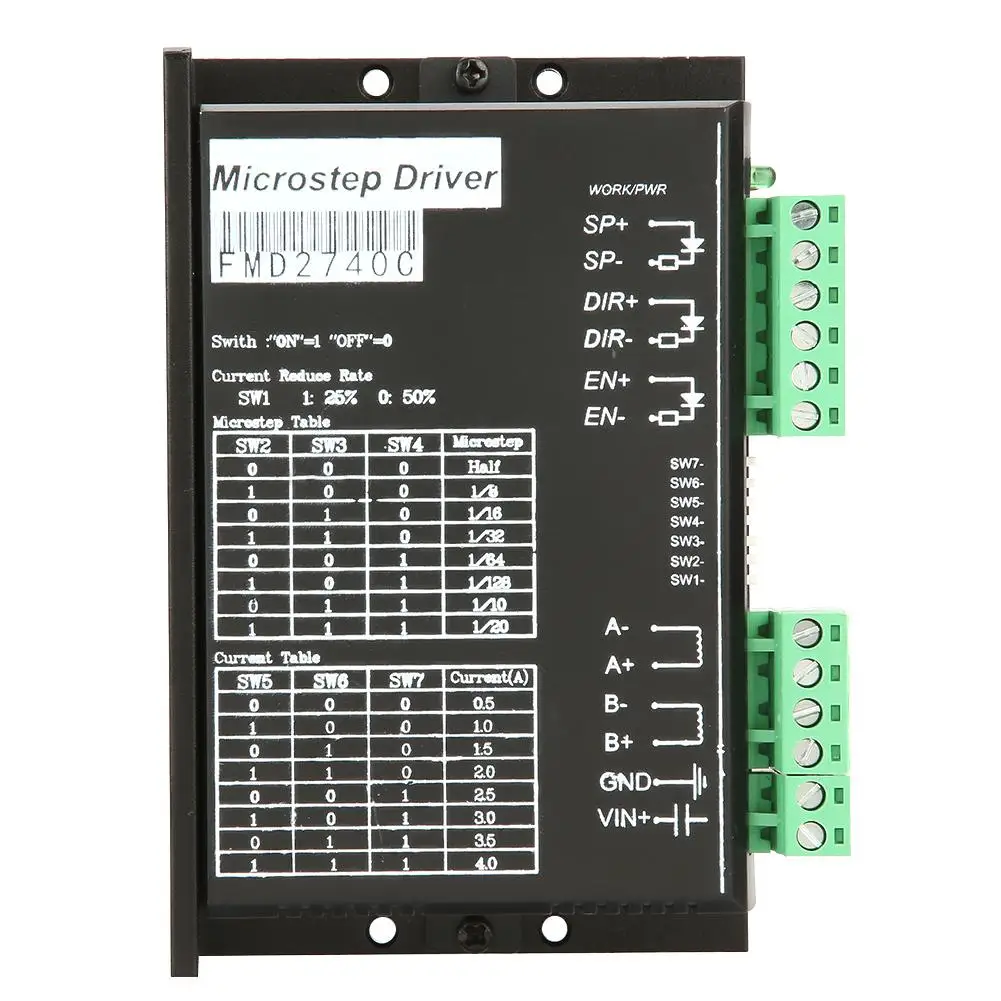 

FMD2740C CNC 2 Phase Stepper Motor Driver 50VDC 4A 128 Microstep 2019 new Motors Drivers functional fashion