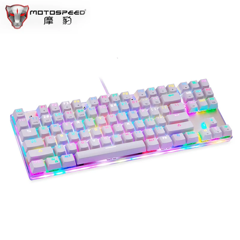 Motospeed Механическая игровая K87S 87 Ключи синий переключатель RGB Подсветка Проводная клавиатура Профессиональный Игры программа работы