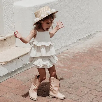

0-4T Toddler Kid Baby Girl Cute Clothes Set Boho Beach Summer Ruffles Sleeveless Tops shorts Pant Skirt Dress set Outfit Sunsuit
