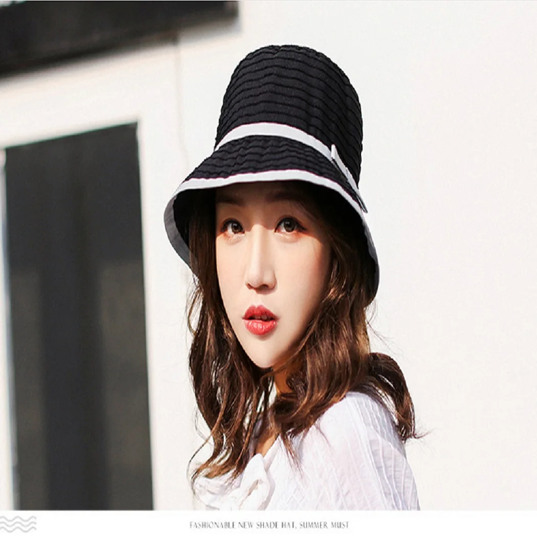 Korean Women Bucket Hat Summer UV Fishing Hat Cap Fashion Design Sun