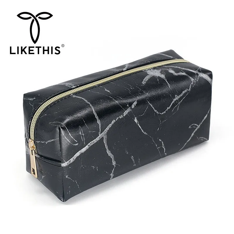 LIKETHIS косметички женские дорожные модные дамские каменные узоры черный чехол для