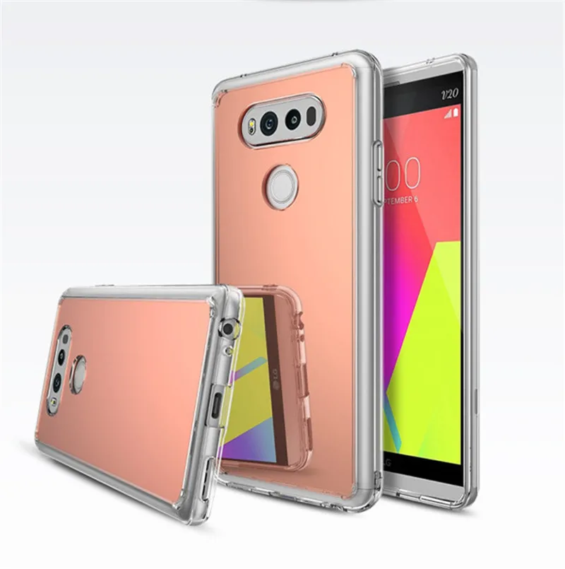 

For LG G4 G5 G6 G7 V10 V20 V30 K10 Power Q6 Plating Mirror Soft Silicone TPU Frame Protective Back Case Cover