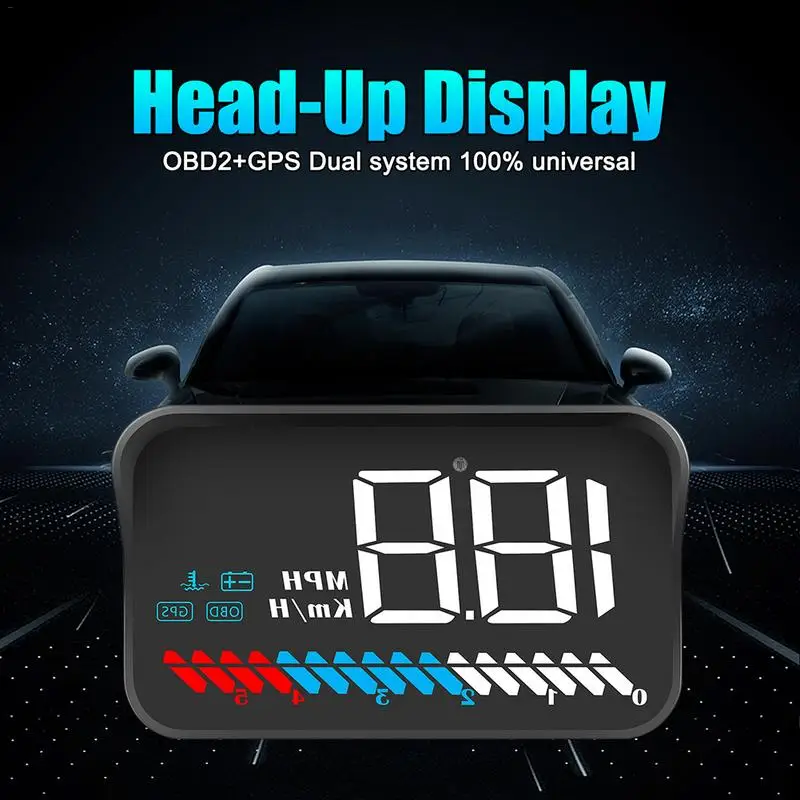 

M7 Car OBD2 Hud GPS Speedometer Head-Up Display OBD Windshield Projector Digital Speed Projection With Sun Hood Bracket