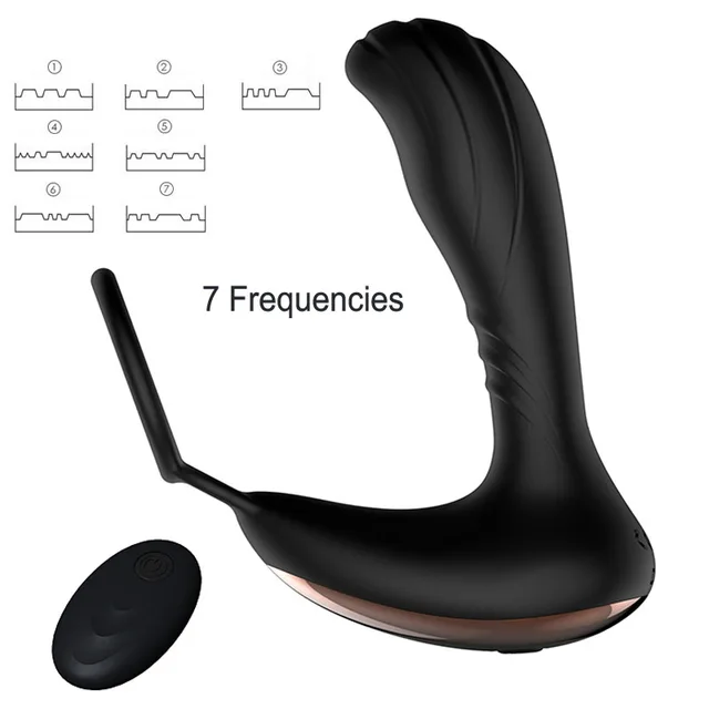 Vibrador Anal de remoto Control remoto de inalámbrico Meselo para hombres 7 modos anillo de pene Butt Plug pene Cockring juguetes sexuales para hombres masturbadores 3de760 Vibrador Anal de remoto Control remoto de inalámbrico Meselo para hombres 7 modos anillo de pene Butt Plug pene Cockring juguetes sexuales para hombres masturbadores 3de760