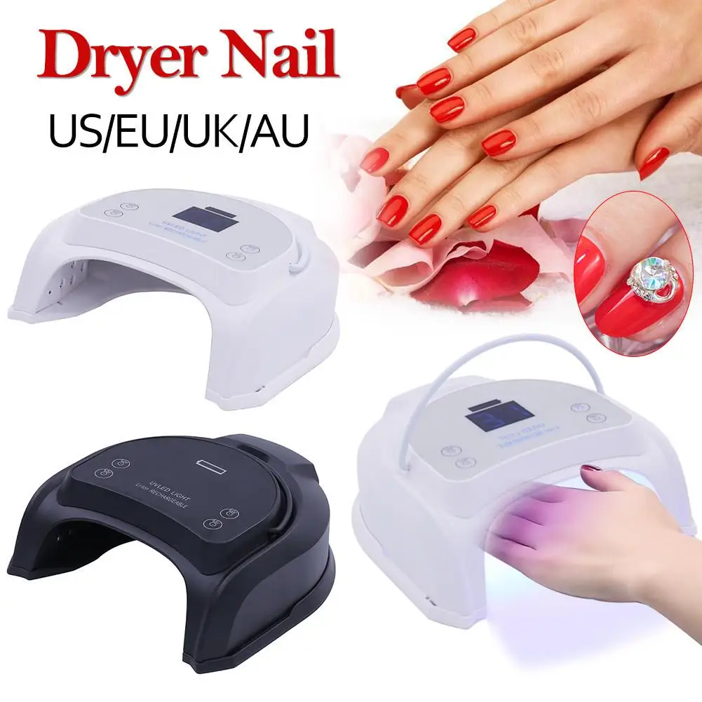 

64W Rechargeable Pro UV LED Gel Nail Lamp Art Polish Dryer Manicure Timer Light For All Gel Nails Art Curing Lamps