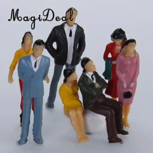 MagiDeal 100 шт 1/50 масштаб окрашенная модель поезда Сидящая подставка люди фигурки для