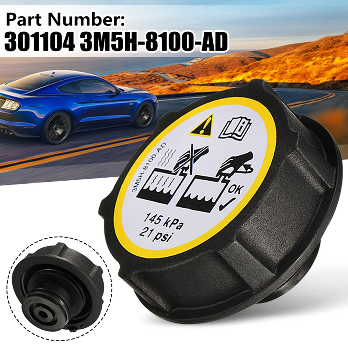 Expansion Tank/Radiator Cap For Ford/Focus/Fiesta/C-max/Mondeo/Transit #1301104 3M5H-8100-AD ► Photo 1/6