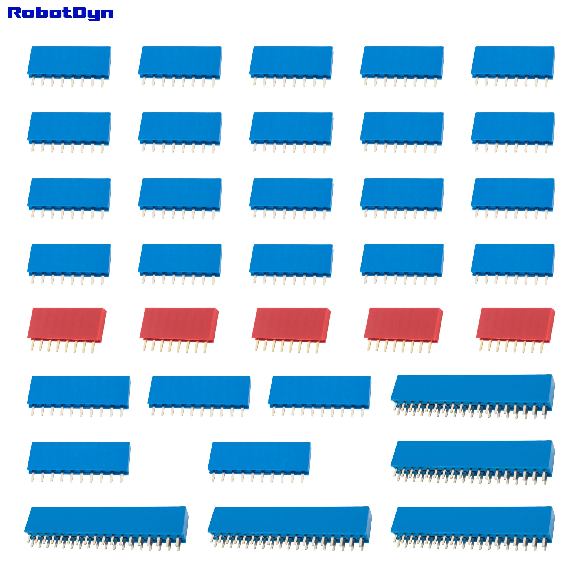 Набор штыревых разъемов Mega 2560 R3 5 комплектов (1x8 1x10 2x18) цвет для электроники сделай