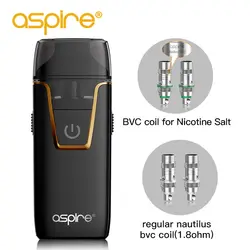 Aspire Nautilus AIO вейп комплект 4,5 мл ёмкость Pod fit мундштук для электронной сигареты 1.8ом катушки Встроенный 1000 мАч батарея электронная сигарета