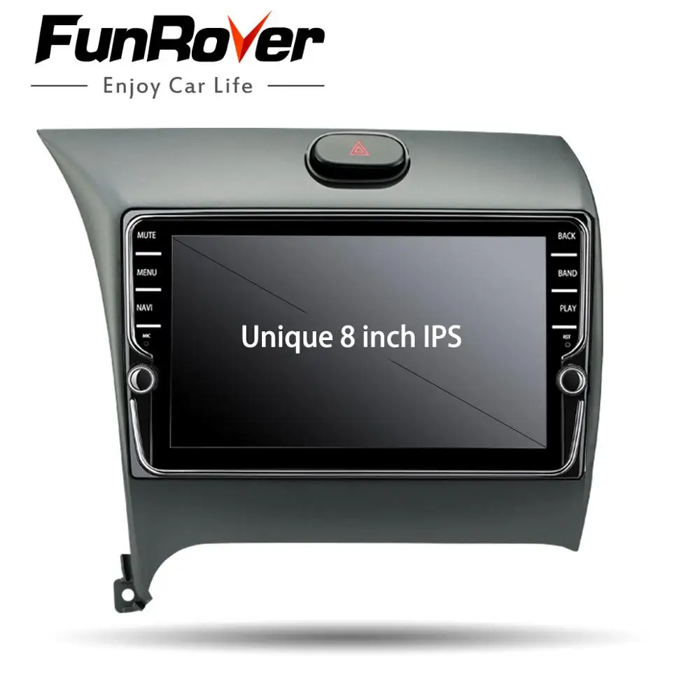 Sale Funrover Car Multimedia player IPS Android8.0 2 din Dvd Navi For Kia Cerato K3 Forte 2012-2016 head unit Stereo Auto radio gps 4