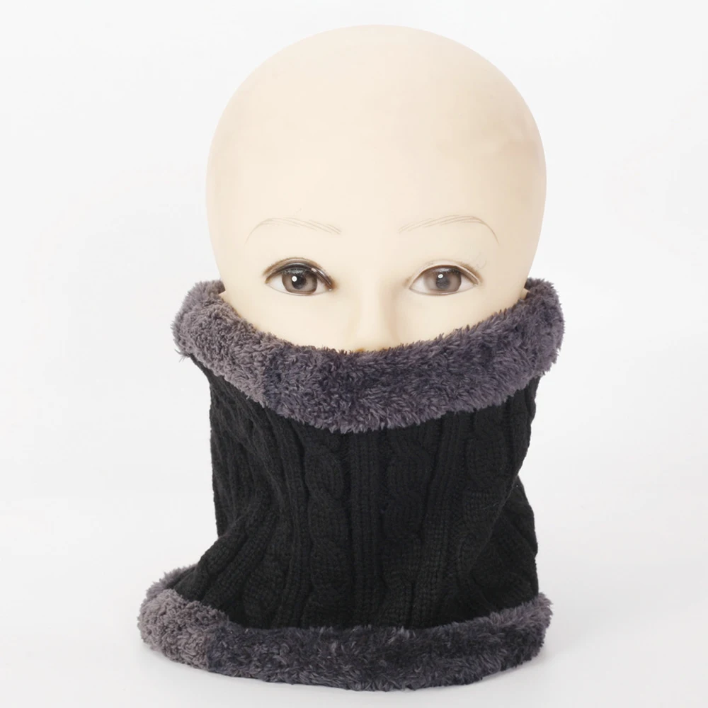 Unisex Winter Knitted Scarves Windproof Gaiter Soft Fleece Lined Thick