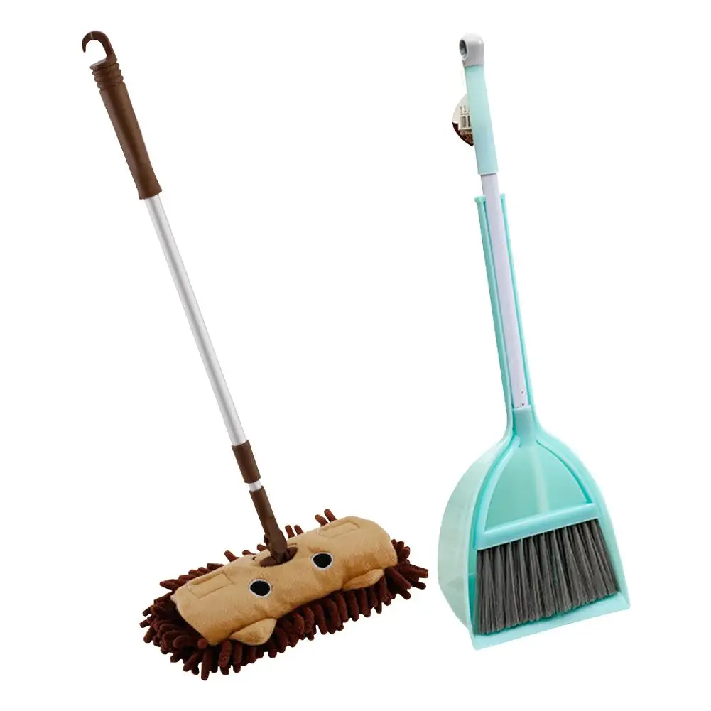 

Baby Mini House Sweeping Cleaning Toy Combination Child Mop Broom Dustpan Set Telescopic Flat Mop Housework Toy For Children