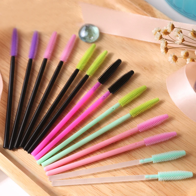 

Hot 50PCS Disposable Eyelash Brush Comb Extension Tool Beauty Eye Silicone Professional Mascara Wands Makeup Tool