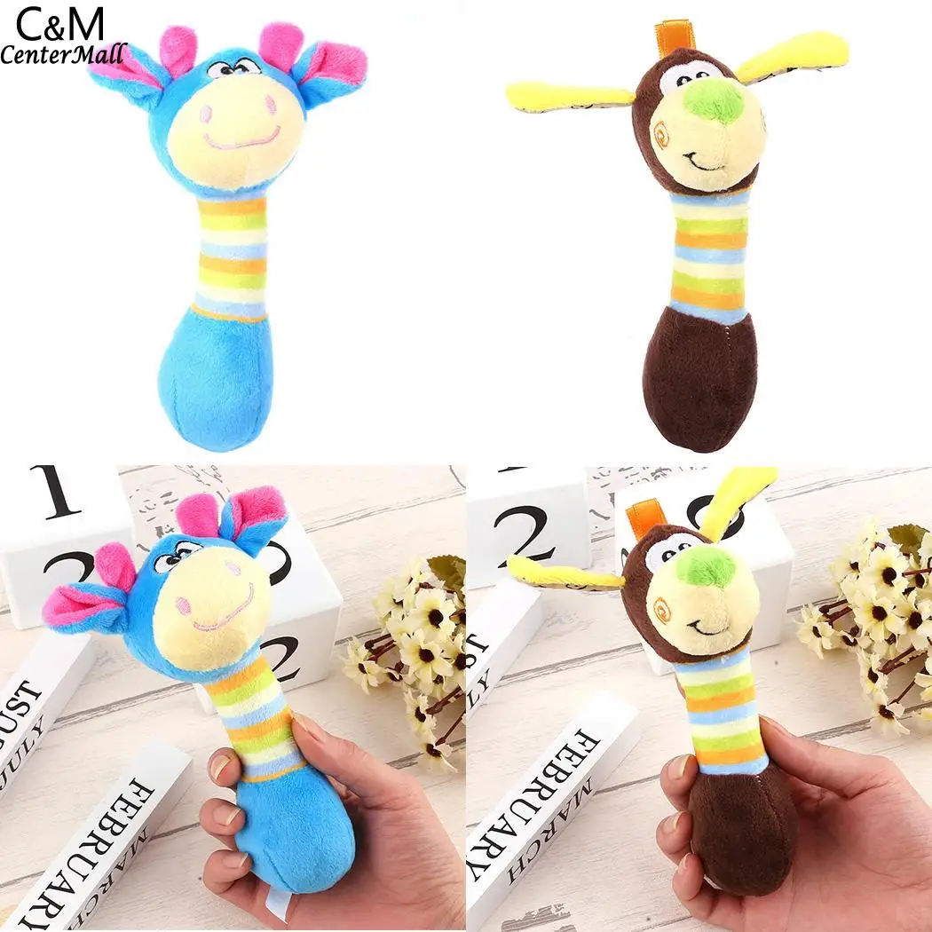 

23g Blue Toys Plush Cute Animal Shape Sound Dog Cat Geometric Pet Squeaker Chew Toy