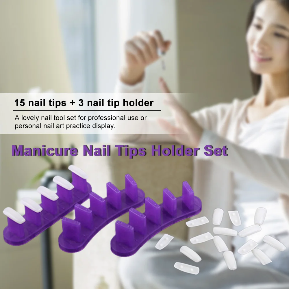 3pcs/set Nail Practice Stand Training Manicure Nail Tips Holder Set