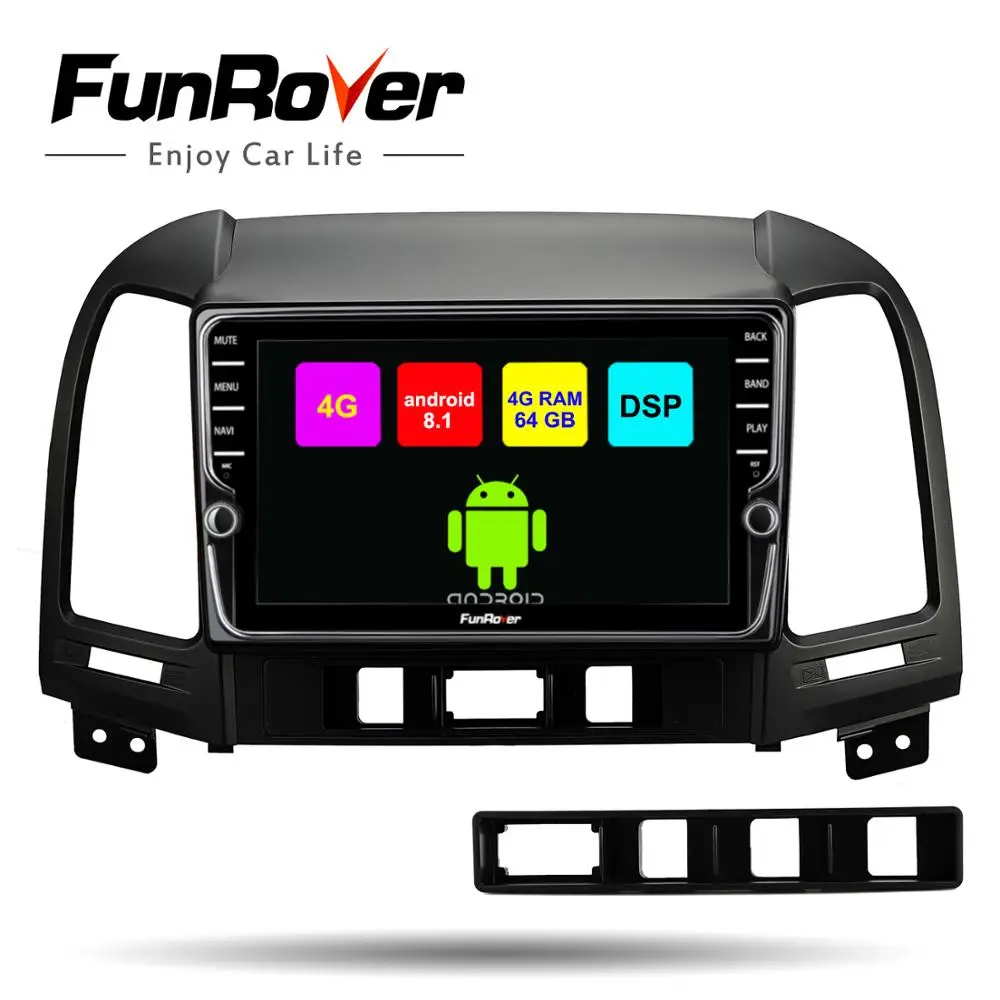 

Funrover 2 din android 8.1 car dvd player For Hyundai Santa Fe 2005 2006 2007 2008 2009 2010 2011 2012 radio gps navigation DSP