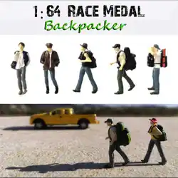 5 шт. 1: 64 медаль для гонок рисунок Backpacker люди модели сценариев группа набор для Siku Matchbox детская игрушка группа