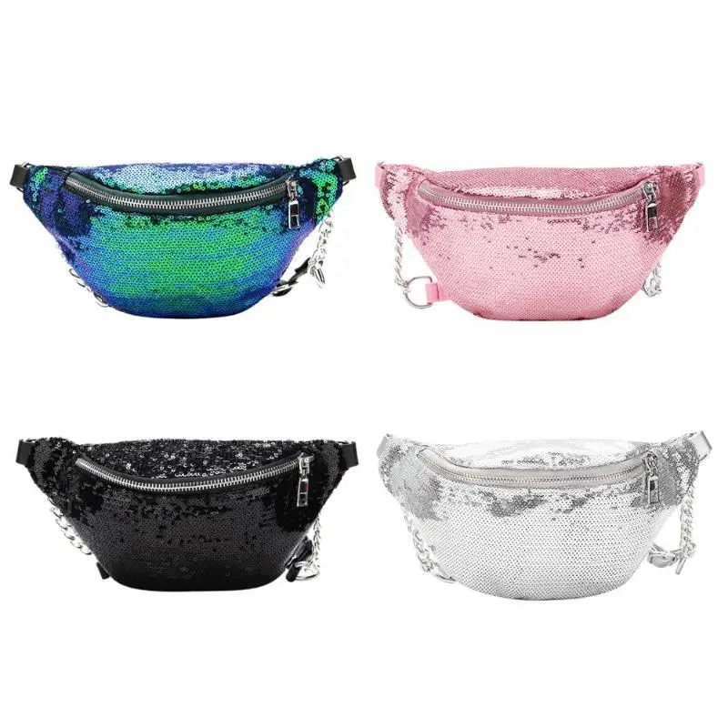 

Sequins Messenger Crossbody Handbags Women Shoulder Chest Fanny Waist Packs