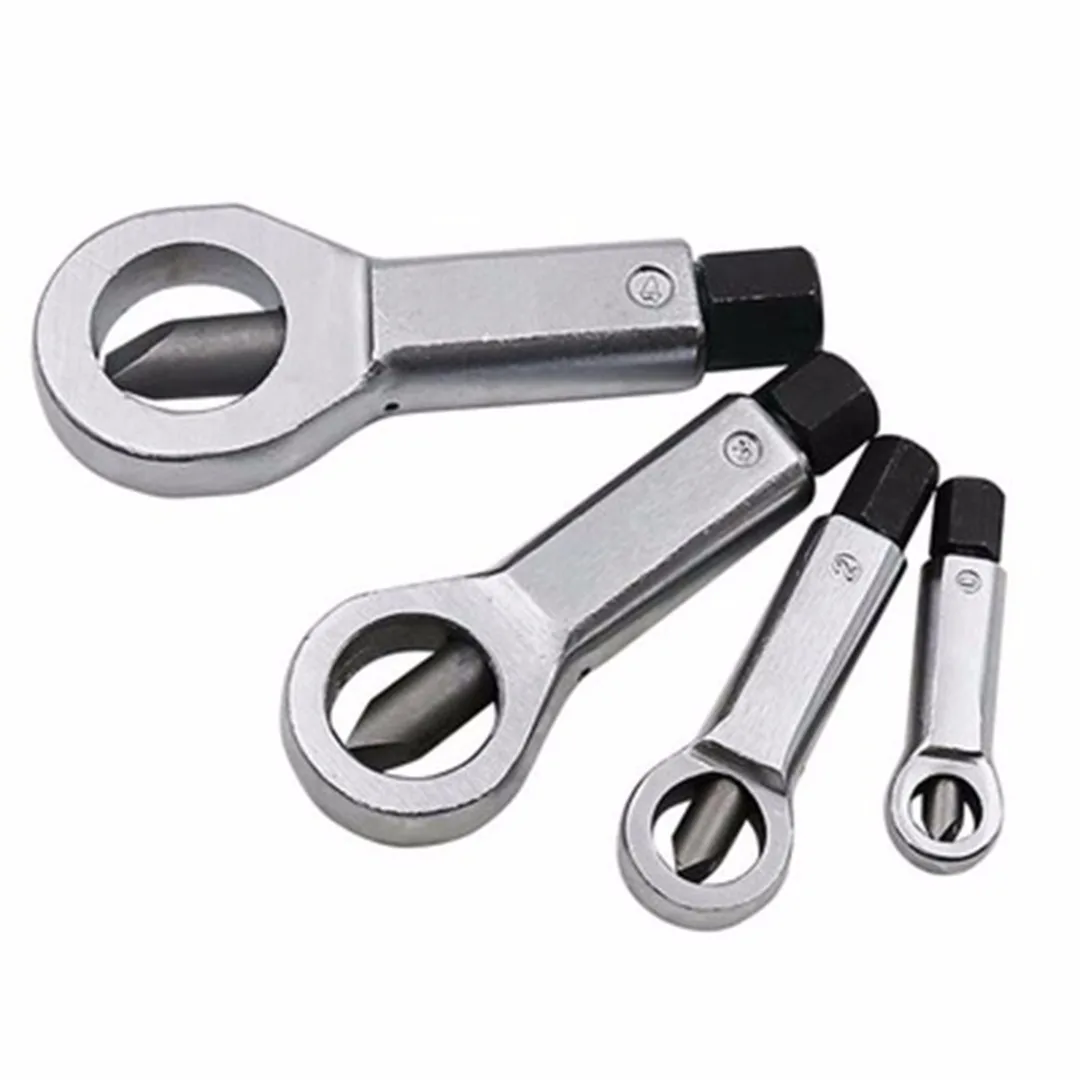 

4pcs 9-27mm Nut Splitter Cracker Remover Extractor Cutter Set Repair Tools Kit Remover Extractor Tools